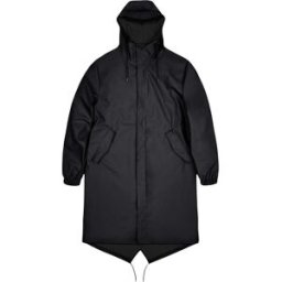 Rains - Veste longue imperméable et coupe-vent - Fishtail Parka W3 Black - Taille XS - Noir