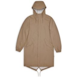 Rains - Veste longue imperméable et coupe-vent - Fishtail Parka W3 Beige - Taille L