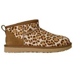 Ugg - Bottes montantes - W Classic Ultra Mini Plains Felicity Leopard Jasmine pour Femme en Laine - Taille 39 - Marron