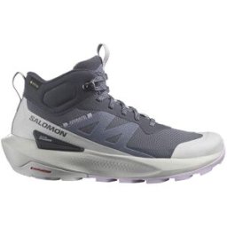 Salomon - Chaussures de randonnée en GORE-TEX - Elixir Activ Mid GTX W India Ink/Glacier Gray/Orchid Petal pour Femme - Taille 38 - Gris