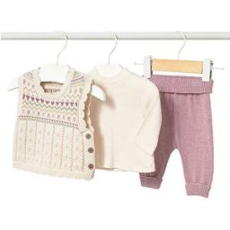 Mayoral Ensemble bébé : pull sans manches, t-shirt à manches longues et pantalon violet 62