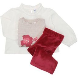 Mayoral Ensemble bébé 3 pièces T-shirt, pantalon et pull sans manches baie 74