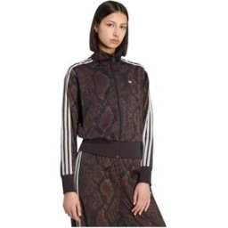 Adidas Originals Sweat-shirt à Zip Satin Snake Print Firebird Track Earth Strata / Aurora Coffee XS Femme