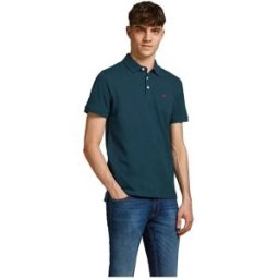 Jack & Jones Polo à Manches Courtes Paulos Navy Blazer / Detail Tonal / True Red / Slim S Homme