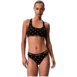 Calvin Klein String Lv00qf8518 Diamond Logo / Black XL Femme