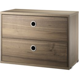 Caisson 2 tiroirs en noyer l58 cm - String furniture