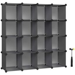 SONGMICS Armoire à chaussures modulable, Gris / 31 x 153 x 153 cm