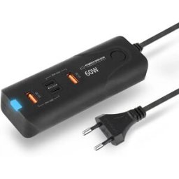 Esperanza Chargeur Mural Usb-a Et Usb-c Ezc109 60w Black One Size unisex
