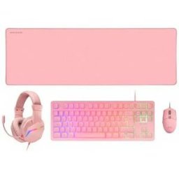 Mars Gaming Kit De Jeu Souris Clavier Casque Tapis De Souris Mcp-rgb3p Pink Spanish QWERTY unisex
