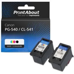 PrintAbout Cartouche compatible Canon PG-540 / CL-541 - Noir + 3 couleurs - Multipack Noir + 3 couleurs