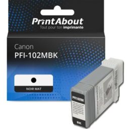 PrintAbout Cartouche compatible Canon PFI-102MBK - Noir mat Noir mat