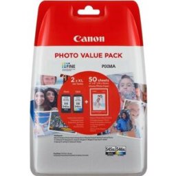 Canon PG-545XL / CL-546XL + 50 sheets - Noir + 3 couleurs - Cartouche d'encre - Grande capacité - Multipack Noir + 3 couleurs