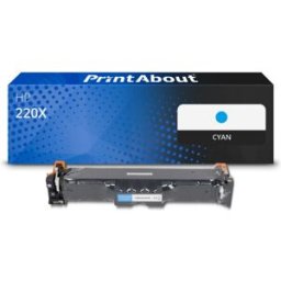 PrintAbout Toner compatible HP 220X (W2201X) - Cyan - Grande capacité Cyan