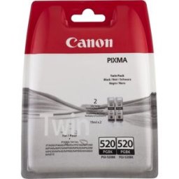 Cartouche d'encre Canon PGI-520BK2 Noir x2 - Multipack Noir