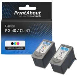 PrintAbout Cartouche compatible Canon PG-40 / CL-41 - Noir + 3 couleurs - Multipack Noir + 3 couleurs