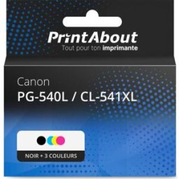 PrintAbout Cartouche compatible Canon PG-540L / CL-541XL - Noir + 3 couleurs - Grande capacité - Multipack Noir + 3 couleurs