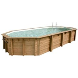 Piscine Ubbink bois Océa 860 x 470 x H 130 cm (Filtre à sable) - Liner beige 75/100 ème