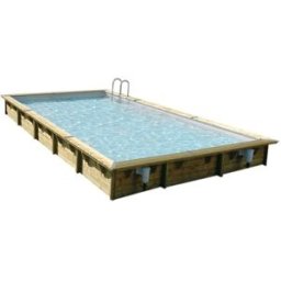 Piscine Ubbink bois Linéa - 800 x 500 x H 140 cm (Filtre à sable) - Liner beige 75/100 ème