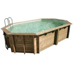 Piscine Ubbink bois Océa - 610 x 400 x H 130 cm (Filtre à sable) - Liner bleu 75/100 ème