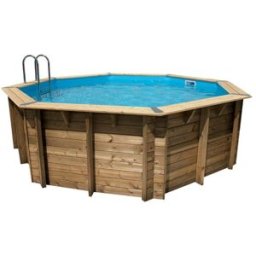 Piscine Ubbink bois Océa - Ø 580 x H 130 cm (Filtre à sable) - Liner bleu 75/100 ème