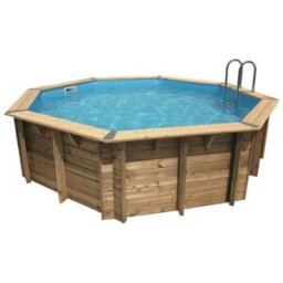 Piscine Ubbink bois Océa - Ø 430 x H 120 cm (Filtre à sable) - Liner gris 75/100 ème