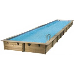 Piscine Ubbink bois Linéa - 1550 x 350 x H 155 cm (Filtre à sable) - Liner bleu 85/100 ème