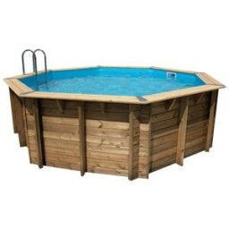 Piscine Ubbink bois Océa - Ø 510 x H 120 cm (Filtre à sable) - Liner beige 75/100 ème