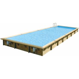 Piscine Ubbink bois Linéa - 1100 x 500 x H 140 cm (Filtre à sable) - Liner bleu 75/100 ème