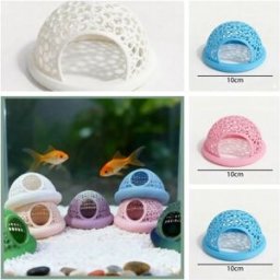 INF Lot de 4 plateformes flottantes pour poissons - Hamacs plastiques pour aquarium, couleurs mélangées (Rose, Bleu, Noir, L