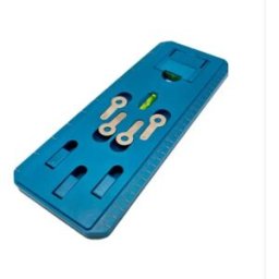 INF Kit de fixation pour tableaux – Gabarit sans perçage avec niveau intégré, localisateur plastique bleu pour alignement