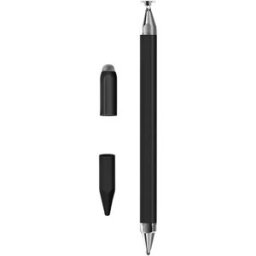 INF Stylet capacitif magnétique 3-en-1 pour tablettes et téléphones, stylo universel pour écran tactile, compatible avec Apple, Le noir