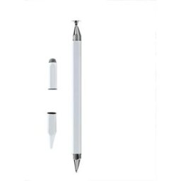 INF Stylet capacitif magnétique 3-en-1 pour tablettes et téléphones, stylo universel pour écran tactile, compatible avec Apple, Blanc