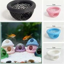INF Lot de 4 plateformes flottantes pour poissons - Hamacs plastiques pour aquarium, couleurs mélangées (Rose, Bleu, Noir, S