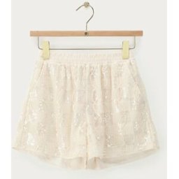 Short à élastique blanc et sequins My Jewellery Blanc XS femme