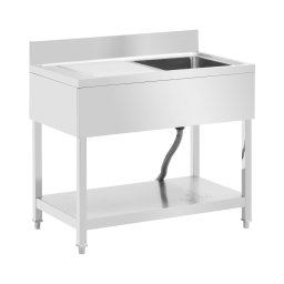Plonge inox - 1 évier - inox - 100 x 60 cm - Royal Catering