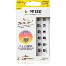 Kiss imPRESS Just Press & GO ! faux-cils individuels sans nœud Authentic Natural c 12 pcs
