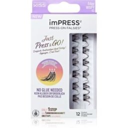 Kiss imPRESS Just Press & GO ! faux-cils individuels sans nœud Edgy Whispy C 12 pcs