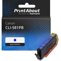 PrintAbout Cartouche compatible Canon CLI-581PB Bleu Photo Bleu photo