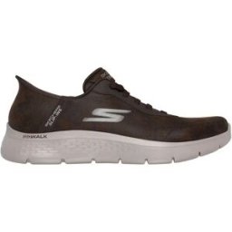 Skechers Baskets Sans Lacets Slip-ins Go Walk Flex Smooth Motion Brown Leather EU 44 Homme