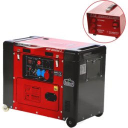 GeoTech Pro DGP8000SE-3 - Groupe électrogène diesel silencieux sur chariot avec AVR 6 kW - Continu 5.5 kW Triphasé + ATS