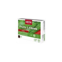 Ortis Fruits & Fibres Forte Favorise le Transit Intestinal 24 Cubes à Mâcher - Boîte 24 cubes