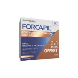 Arkopharma Forcapil Fortifiant Kératine + Programme de 3 Mois - Lot 120 gélules + 60 gélules