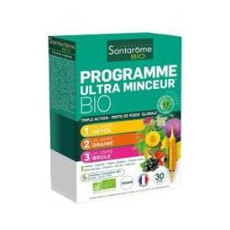 Santarome Programme Ultra Minceur Triple Action Perte de Poids Globale Bio 30 Ampoules - Boîte 30 Ampoules de 10 ml