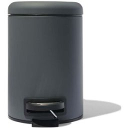 HEMA Poubelle À Pédale 3L Gris Foncé