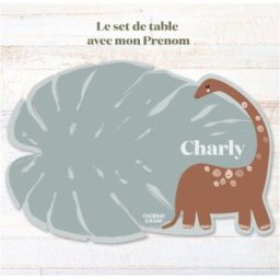 Charlie et Suzie Set de table Feuille Brontosaure Paolo personnalisable