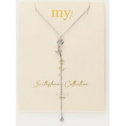 Collier à pendentif et strass Birth Flower My Jewellery Argenté/Doré M femme
