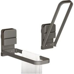 INF Porte-serviettes pliable à ventouse 2 pièces – Double barre en aluminium, montage sans perçage, gain de place Gris