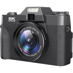INF Appareil photo numérique CDR10 - Vidéo 5K, Photos 75MP, Objectif grand-angle 52mm, Écran orientable 180°, WiFi Le noir