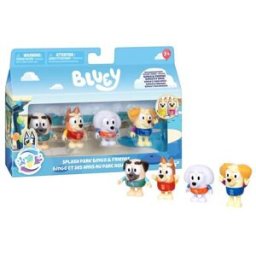 Moose Pack 4 Figurines Bluey Bingo et Ses Amis Au Parc Aquatique
