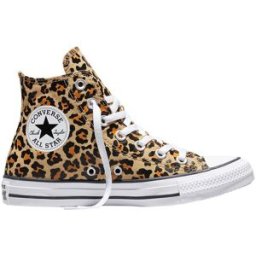 Converse - Sneakers hautes en toile - Chuck Taylor All Star High Leopard Hay Day/White/Black pour Femme - Taille 40 - Orange